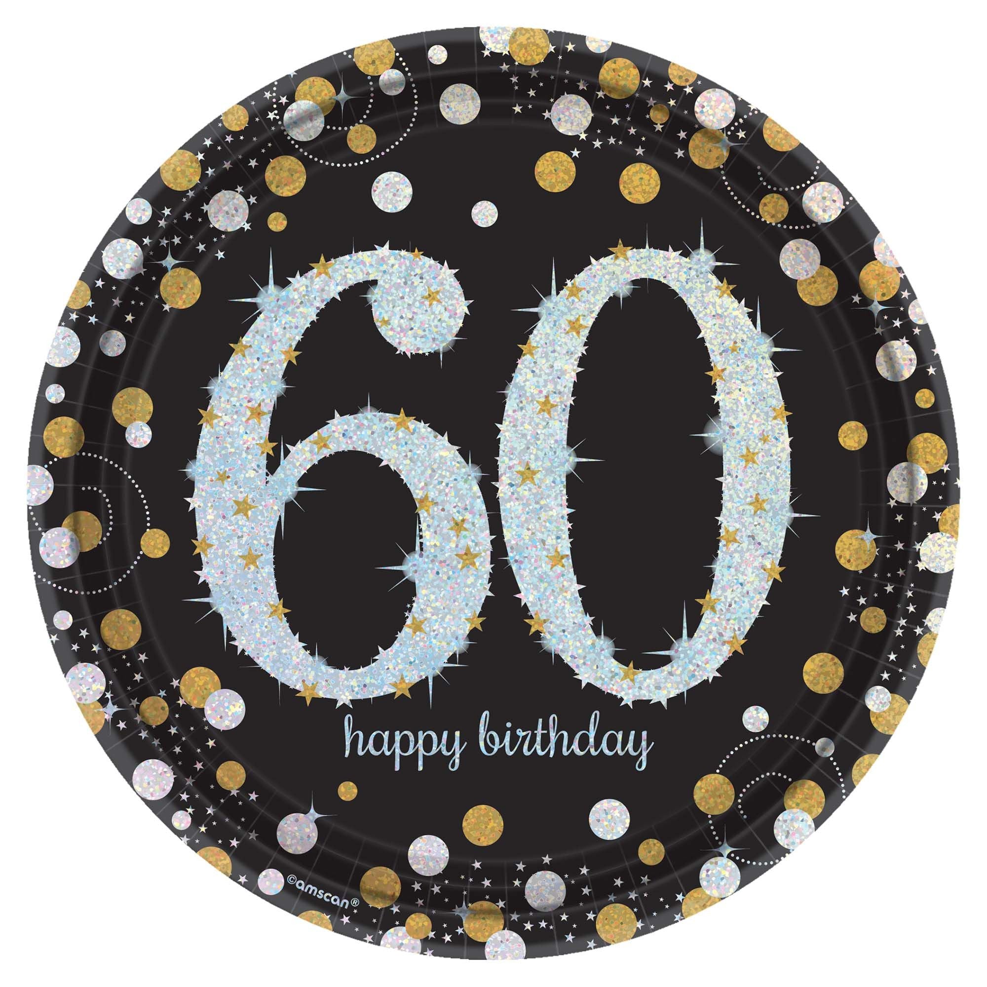 Sparkling Celebration 60 Round Prismatic Plates, 9"