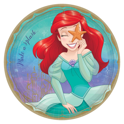 Disney Princess Round Plates, 9" - Ariel