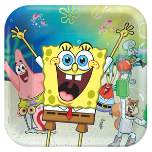 SpongeBob? 9" Square Plates 8CT