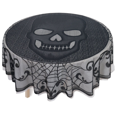 Skull Lace Round Tablecover