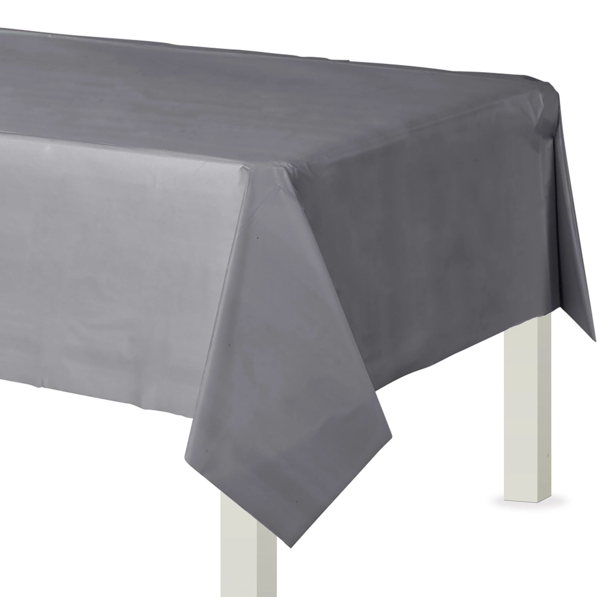 54" x 108" Flannel Backed Table Cover - Silver