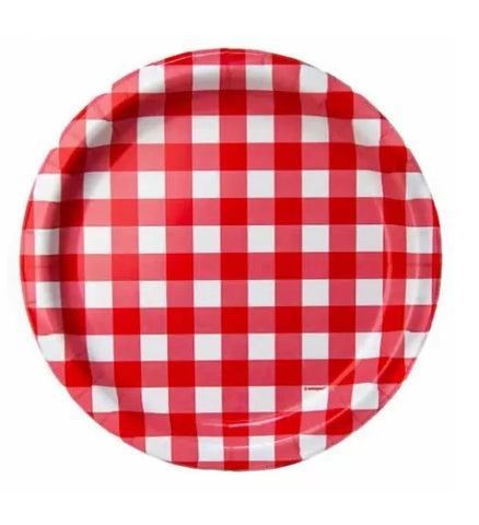 Red Gingham 9" Plates 8CT