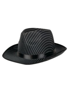 Hat Gangster Black Pinstrip