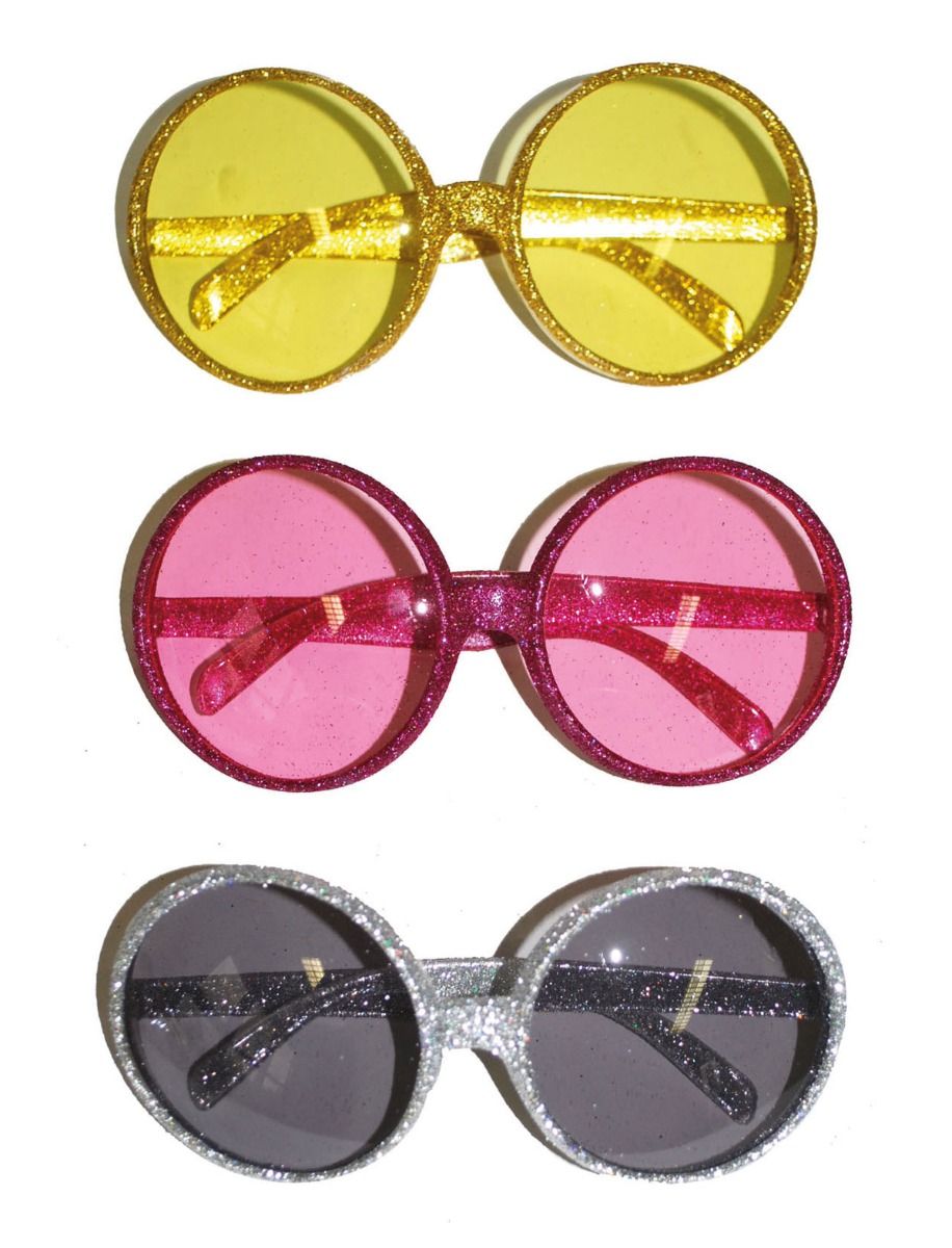 Sunglasses Glitter Big SLV/PK/GLD
