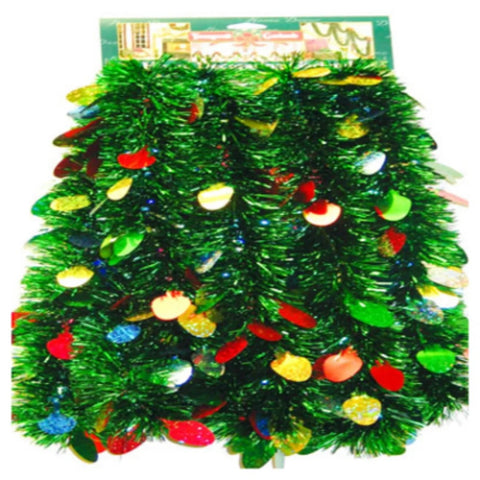 Garland Tinsel w/Bulbs 10FT