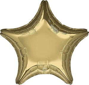 White Gold Star Mylar Balloon 18"