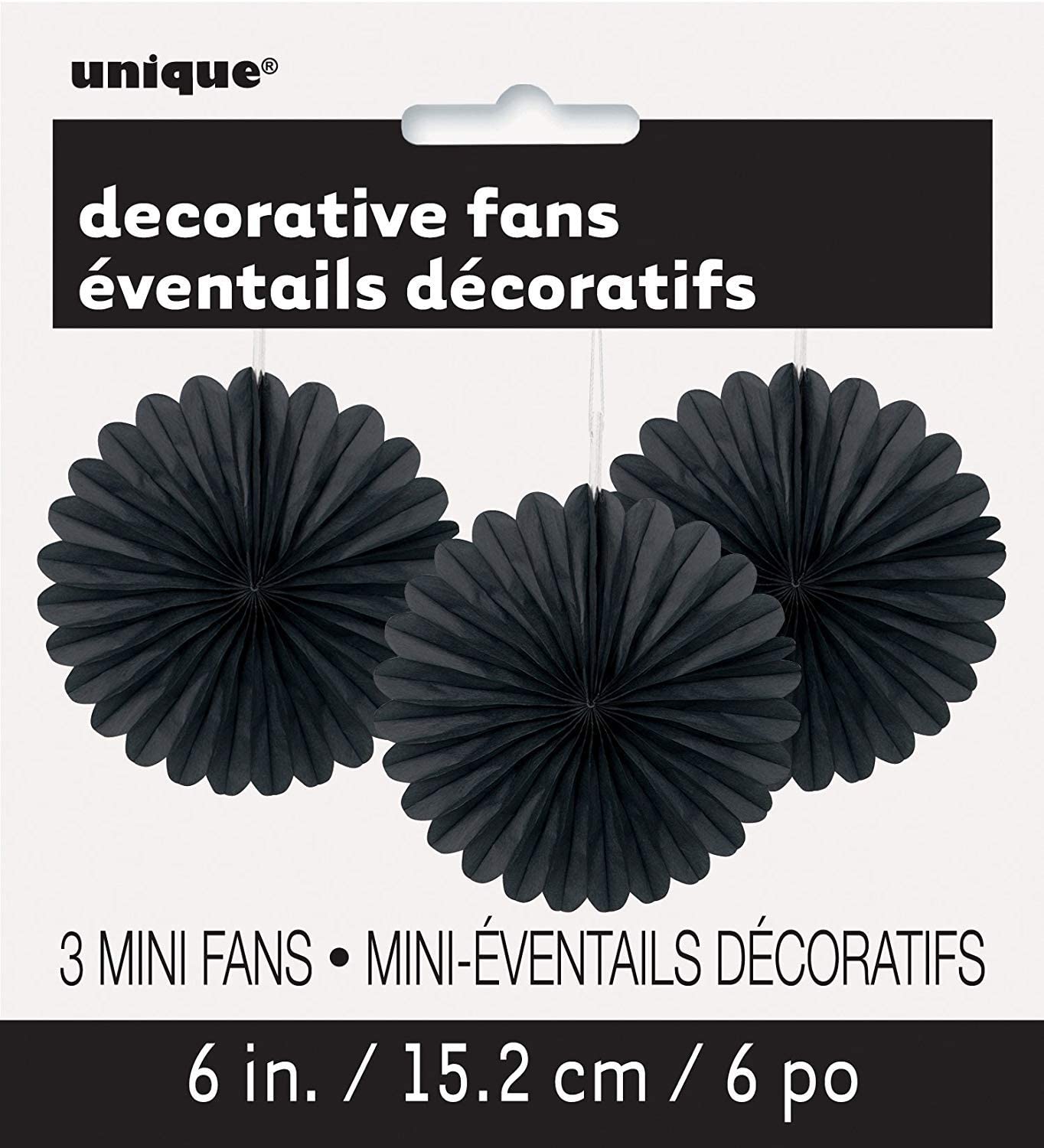 Mini Decor Fans Black 3CT