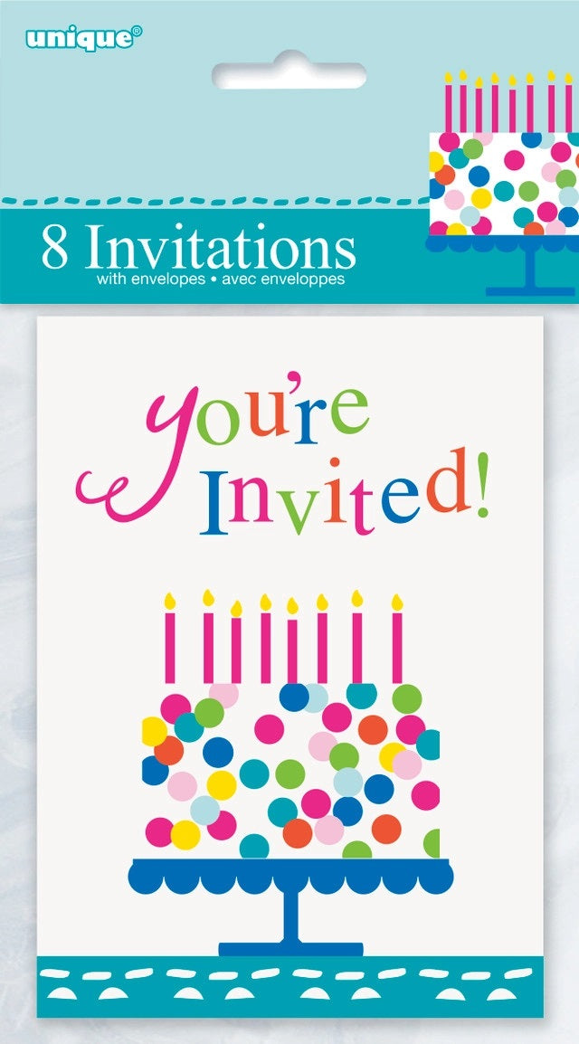 Confetti Cake Invitations 8CT