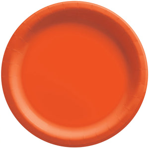 6 3/4" Round Paper Plates - Orange Peel - 20CT