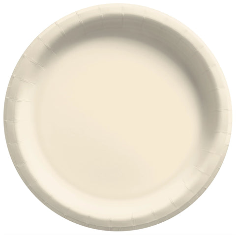 7" Round Paper Plates - Vanilla Creme - 20CT