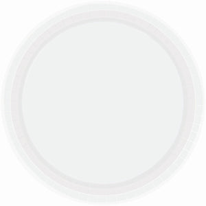 6 3/4" Round Paper Plates - Frosty White - 20CT