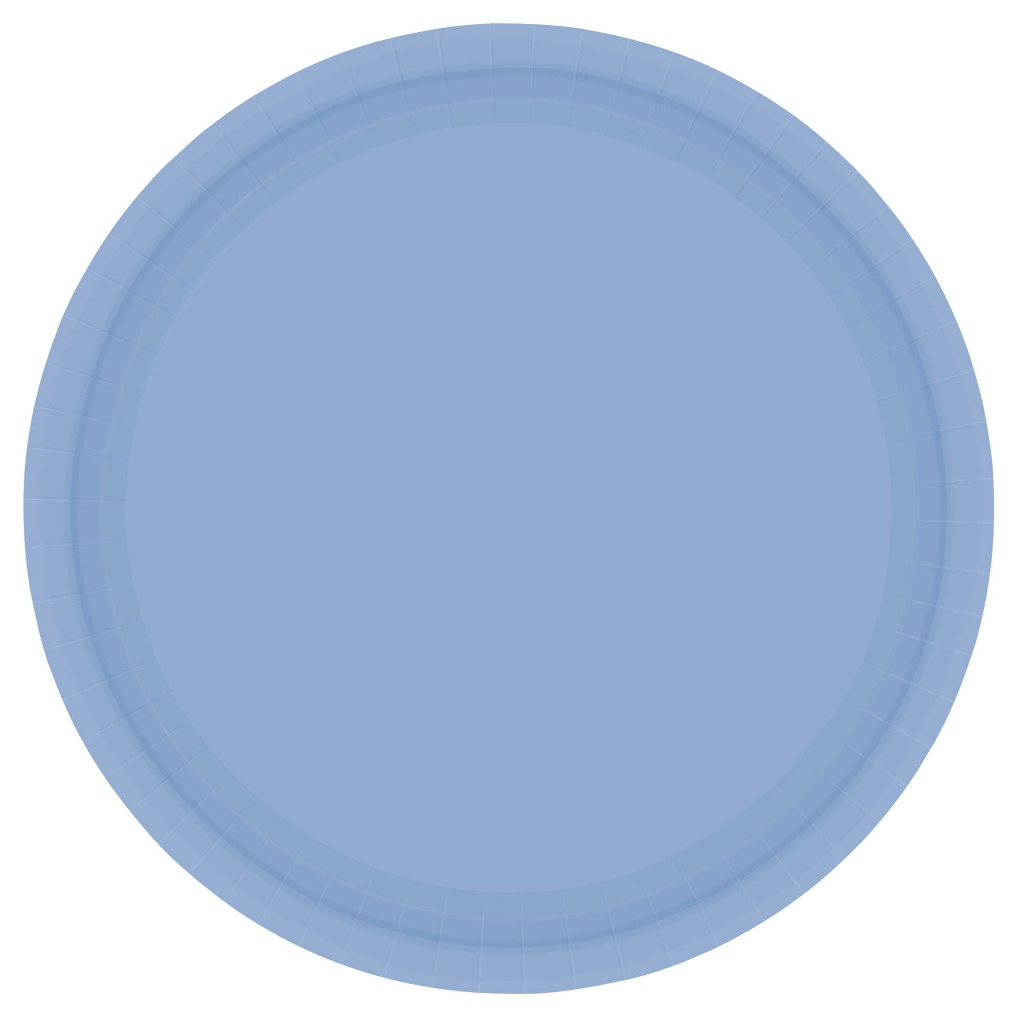 6 3/4" Round Paper Plates - Pastel Blue