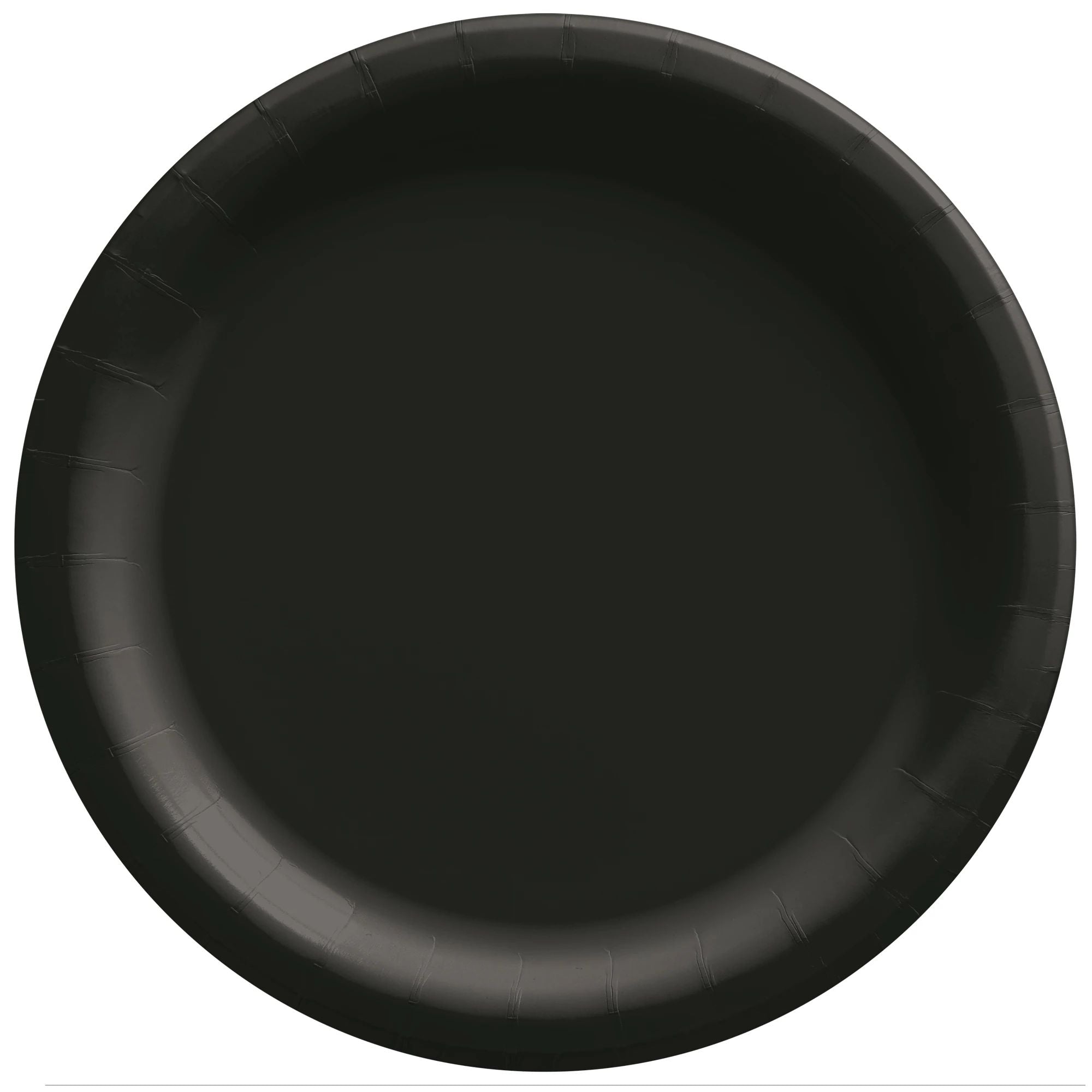 6 3/4" Round Paper Plates - Jet Black