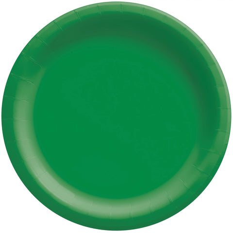6 3/4" Round Paper Plates - Festive Green
