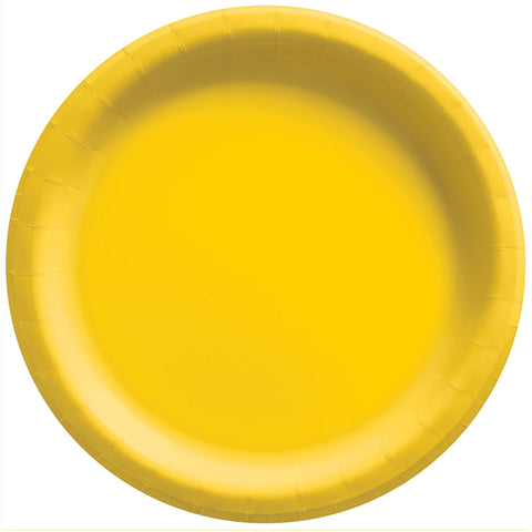 6 3/4" Round Paper Plates - Sun Yellow
