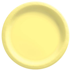 6 3/4" Round Paper Plates - Light Yellow - 20CT