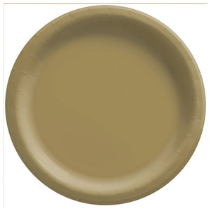 6 3/4" Round Paper Plates - Gold