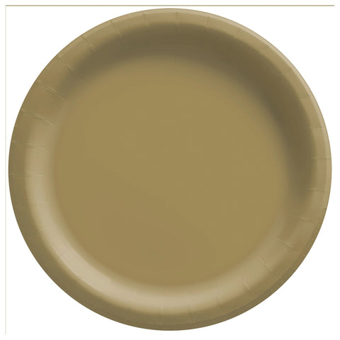 6 3/4" Round Paper Plates - Gold