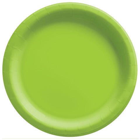 6 3/4" Round Paper Plates - Kiwi