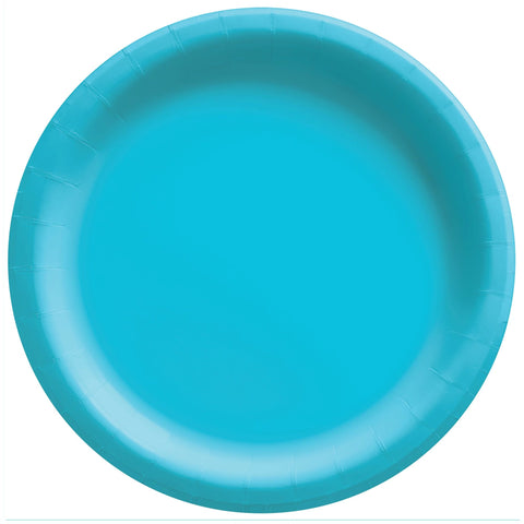 6 3/4" Round Paper Plates - Caribbean Blue 20CT