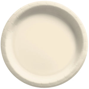 6 3/4" Round Paper Plates - Vanilla Creme 