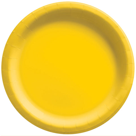 8 1/2" Round Paper Plates - Sun Yellow 20ct