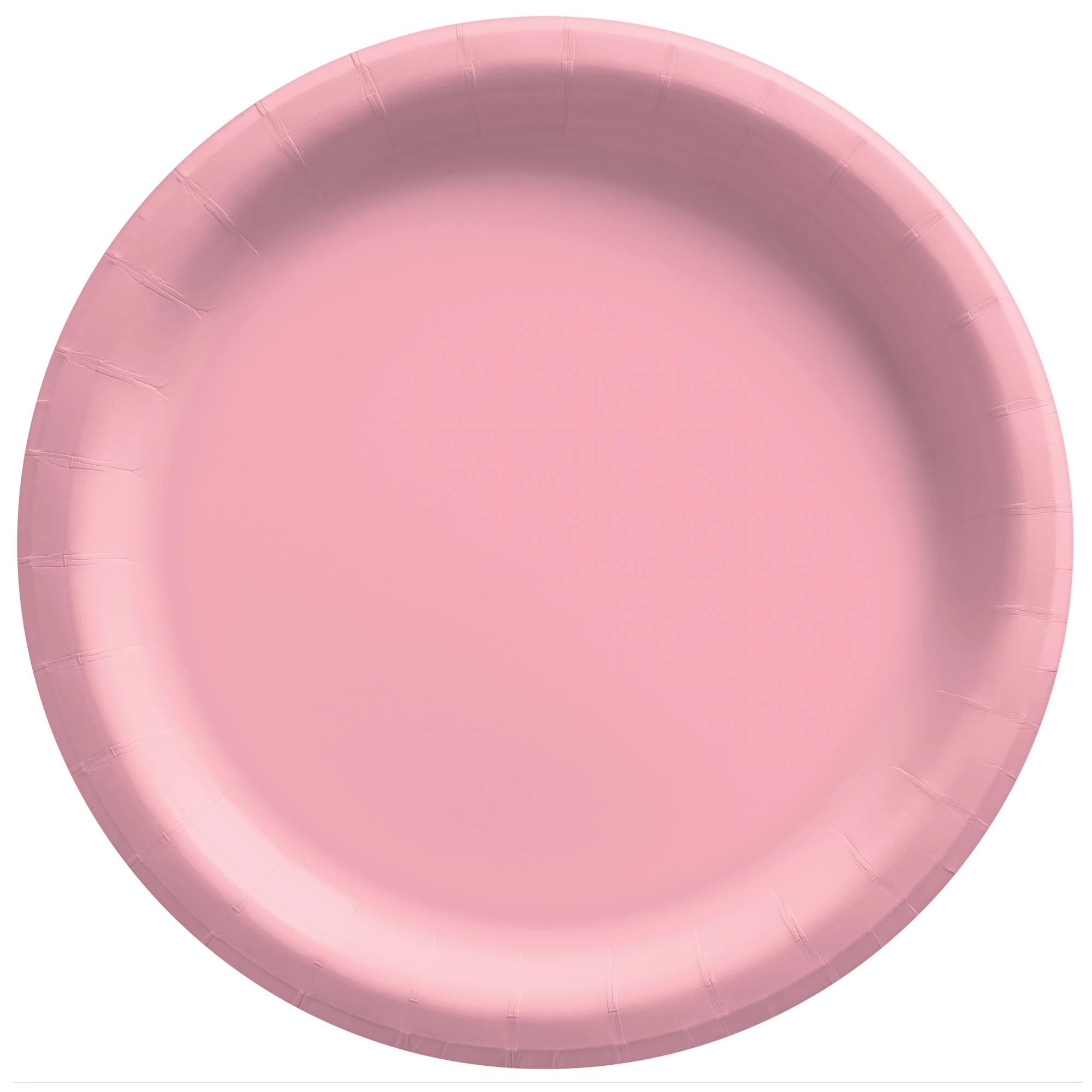 8 1/2" Round Paper Plates, Mid Ct. - New Pink