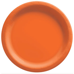8 1/2" Round Paper Plates - Orange - 20CT