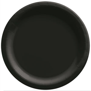 8 1/2" Round Paper Plates 20 Ct. - Jet Black