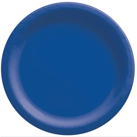 8 1/2" Round Paper Plates - Bright Royal Blue 20ct