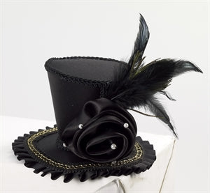 Hat Mini Top w/Black Rose