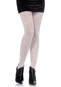 Silver Lurex Shimmer Tights