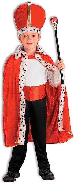 Kids King Robe & Crown Set Red