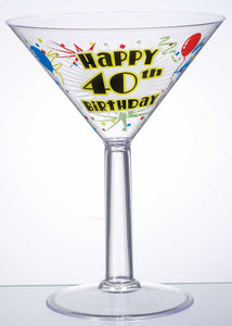 Martini Glass Jumbo 40th Birthday Plas