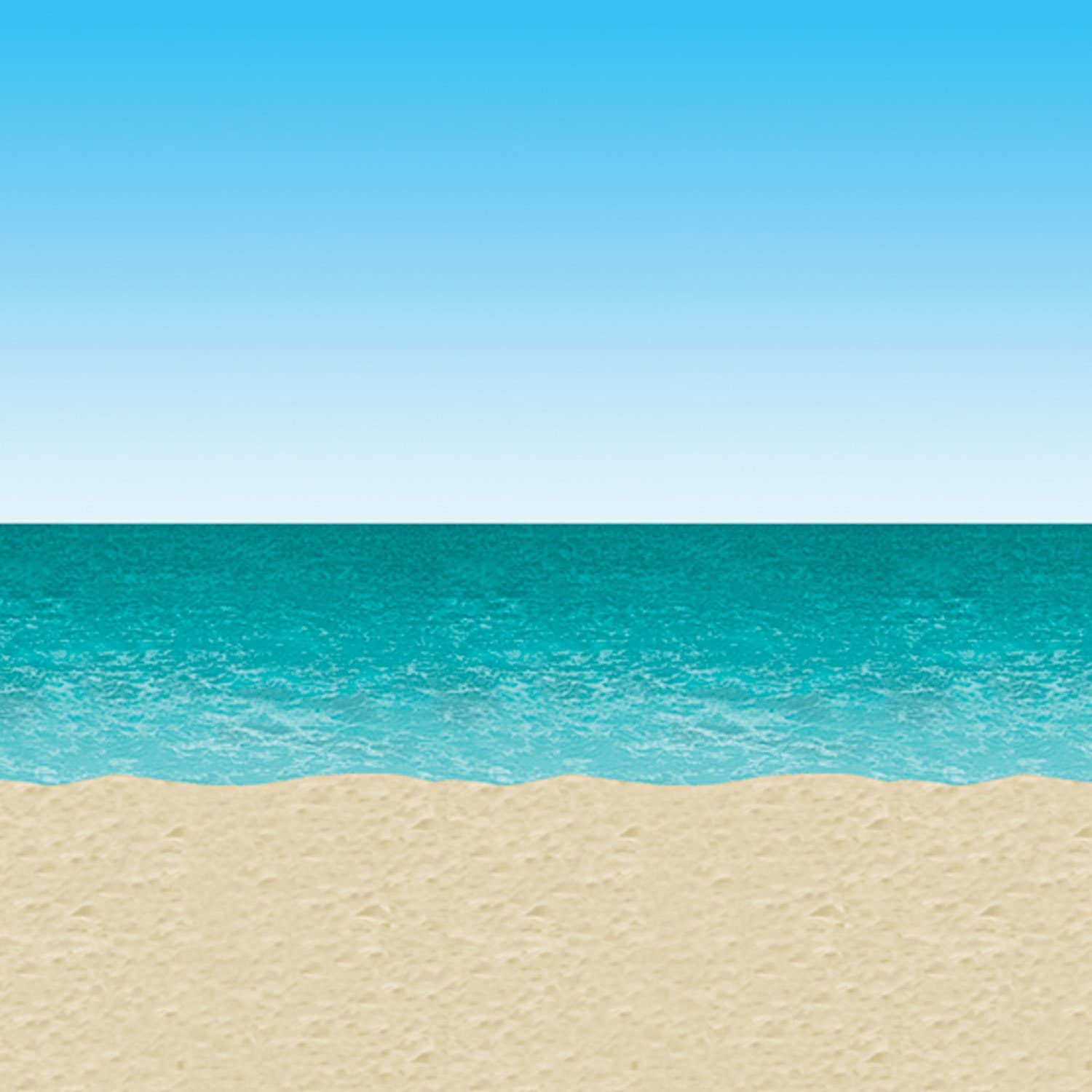 Plastic Ocean & Sandy Beach Photo Backdrop 4' X 30'