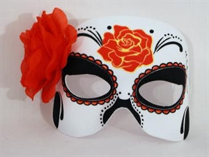 Mask 1/2 Day of The Dead w/Flower