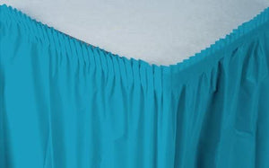 14' X 29" Plastic Table Skirt - Turquoise