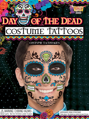 Tattoo Day of The Dead Guy Blue/Green