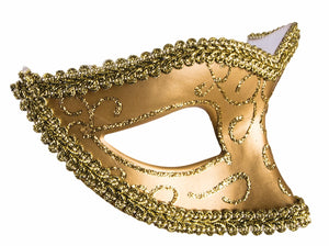 Mask Gold 1/2 Mask w/Gold Glitter