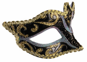 Mask Gold 1/2 Mask w/Gold Glitter