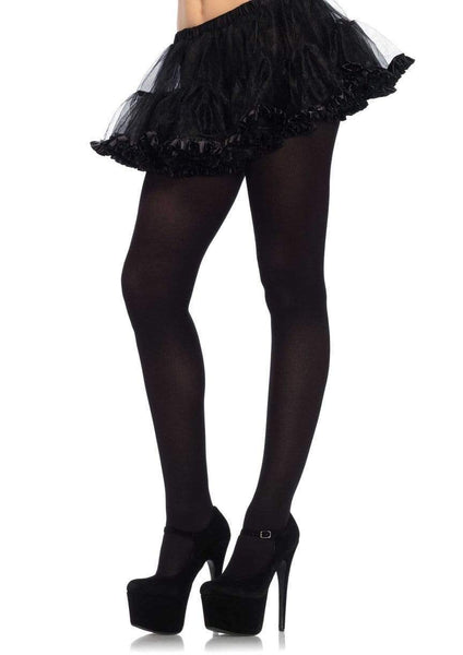 Plus Size Black Nylon Tights