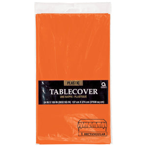 Rectangle Plastic Table Cover - Orange 54" X 108"