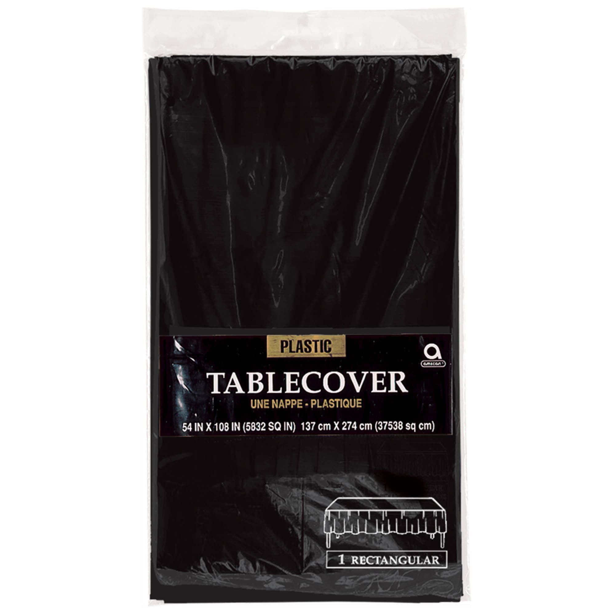 Rectangle Plastic Table Cover - Black