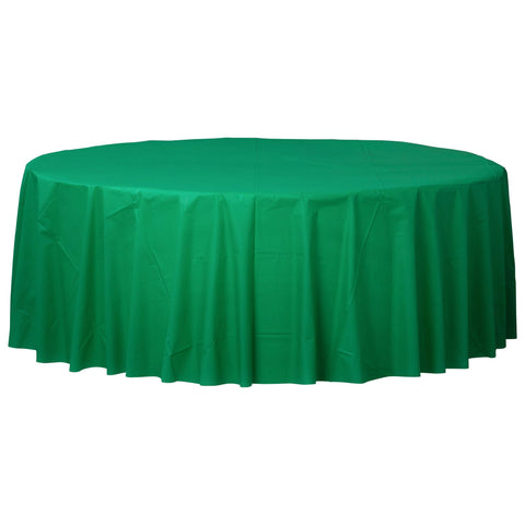 Round Plastic Table Cover - Festive Green 
84" 