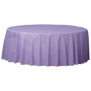 Round Plastic Table Cover - Lavender - 84"