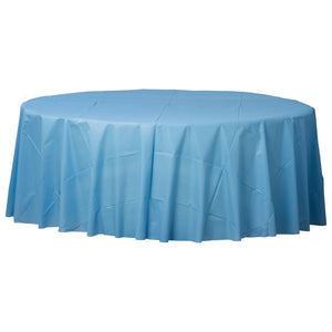 Round Plastic Table Cover - Pastel Blue - 84"