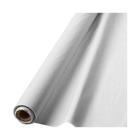 40" x 100' Plastic Table Roll - Frosty White
