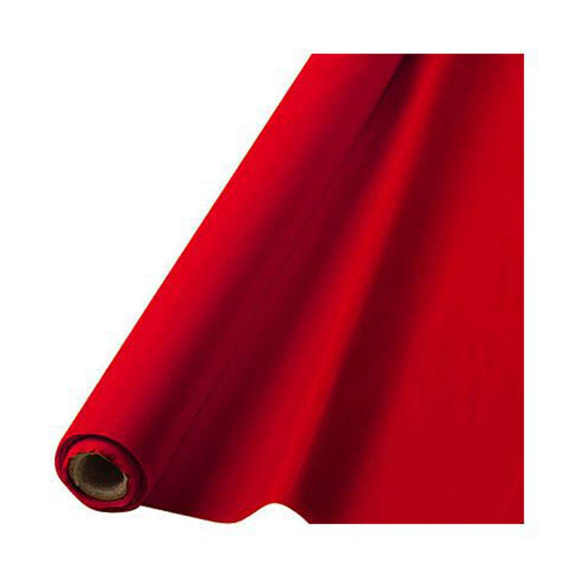 40" X 100' Plastic Table Roll - Apple Red