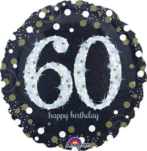 Balloon Mylar 60TH Sparkle Celebration