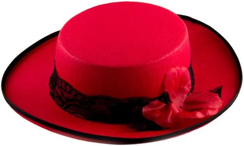 Hat Day of The Dead Red w/Black Band M